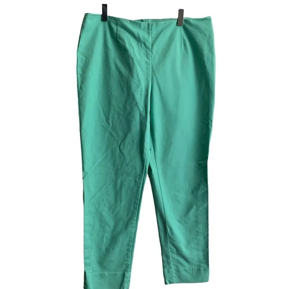 𝅺Ellen Tracy‎ Muted Mint Green Pull on Style Capri Pants - Size 8 - Image 4