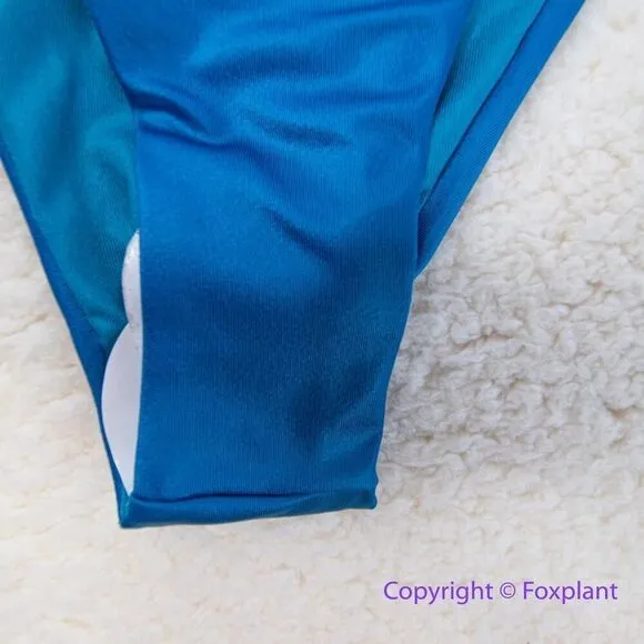 NEW Agua Bendita blue Egle Thoughts reversible bikini bottom, size L - Image 4