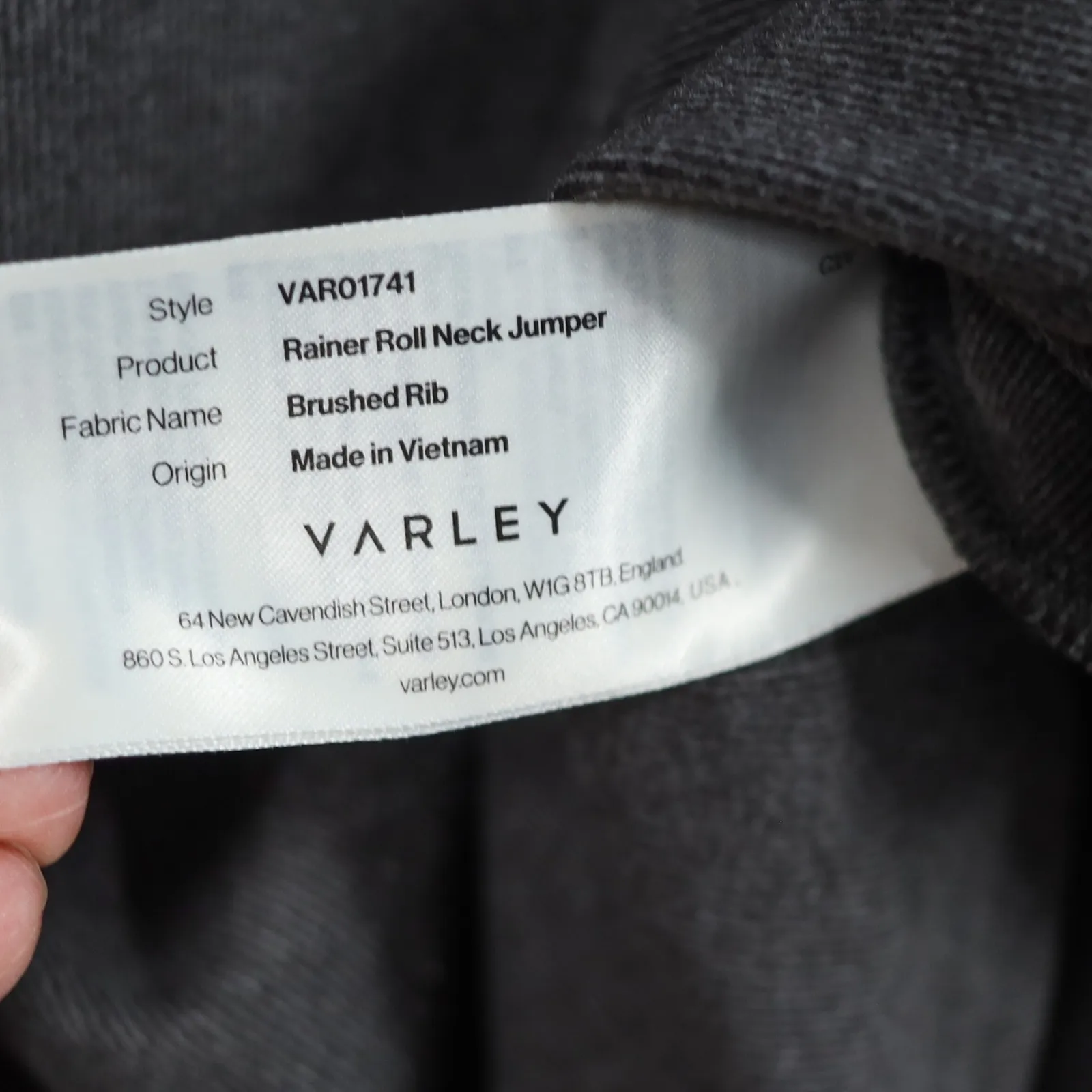 Varley Ranier Rollneck Jumper Charcoal Gray Turtleneck Top Womens M Thumbholes - Image 12