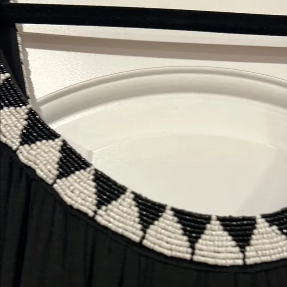 Zara Black Maxi flowing Grecian Dress medium with beaded straps.‎  Never worn - Image 3