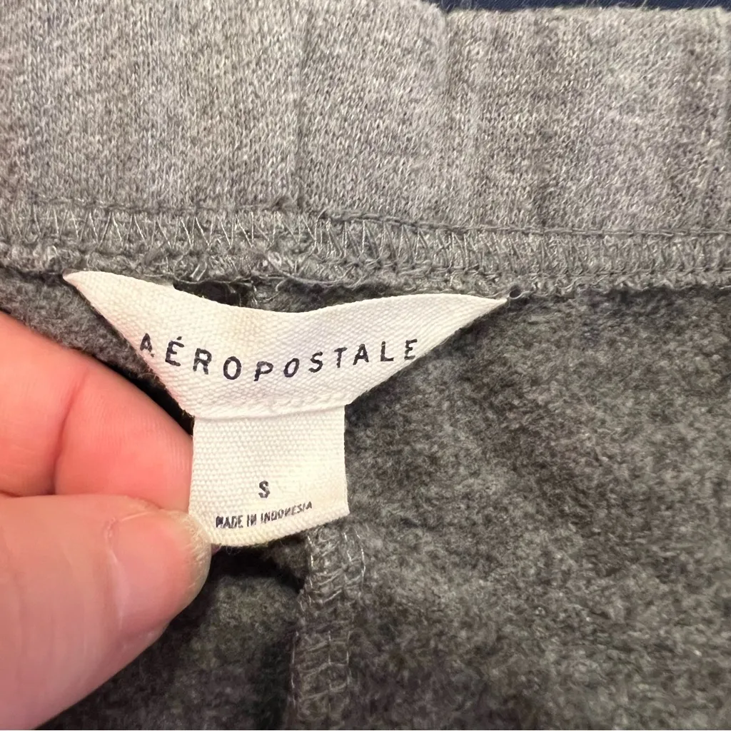 Aeropostale Jogger Sweatpants Gray Silver Graphic S - Image 8