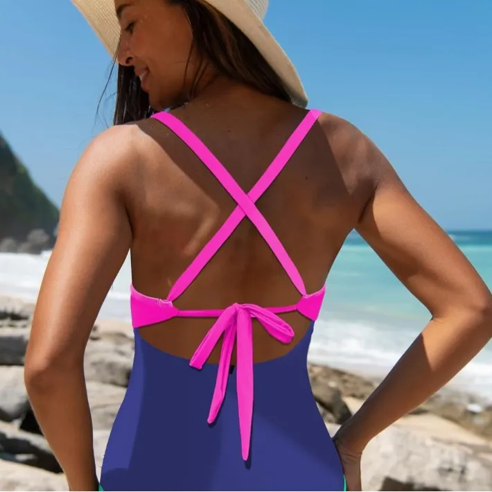 NWT Popvil One Piece Swimsuit XL Pink - Image 4