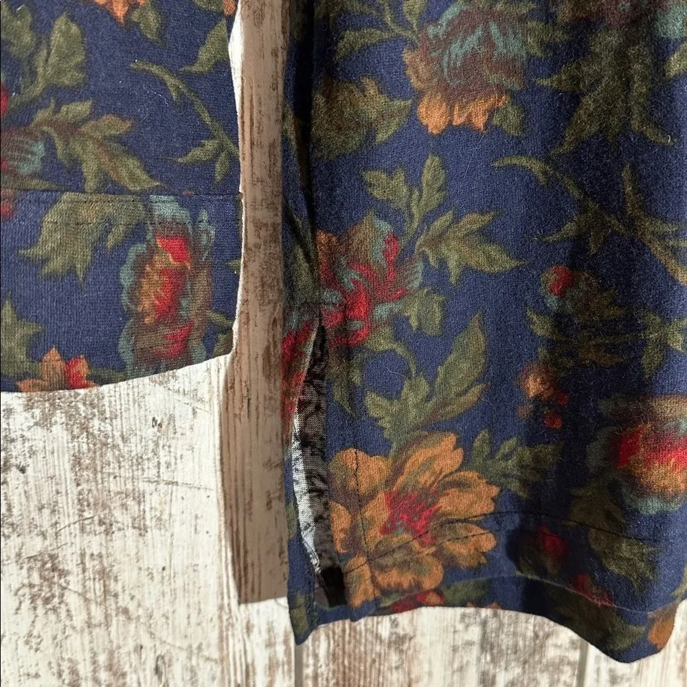 Vintage 80’s Floral Flannel Button Up Shirt NEW Petite Medium Capacity Petites Blue Size undefined - Image 13