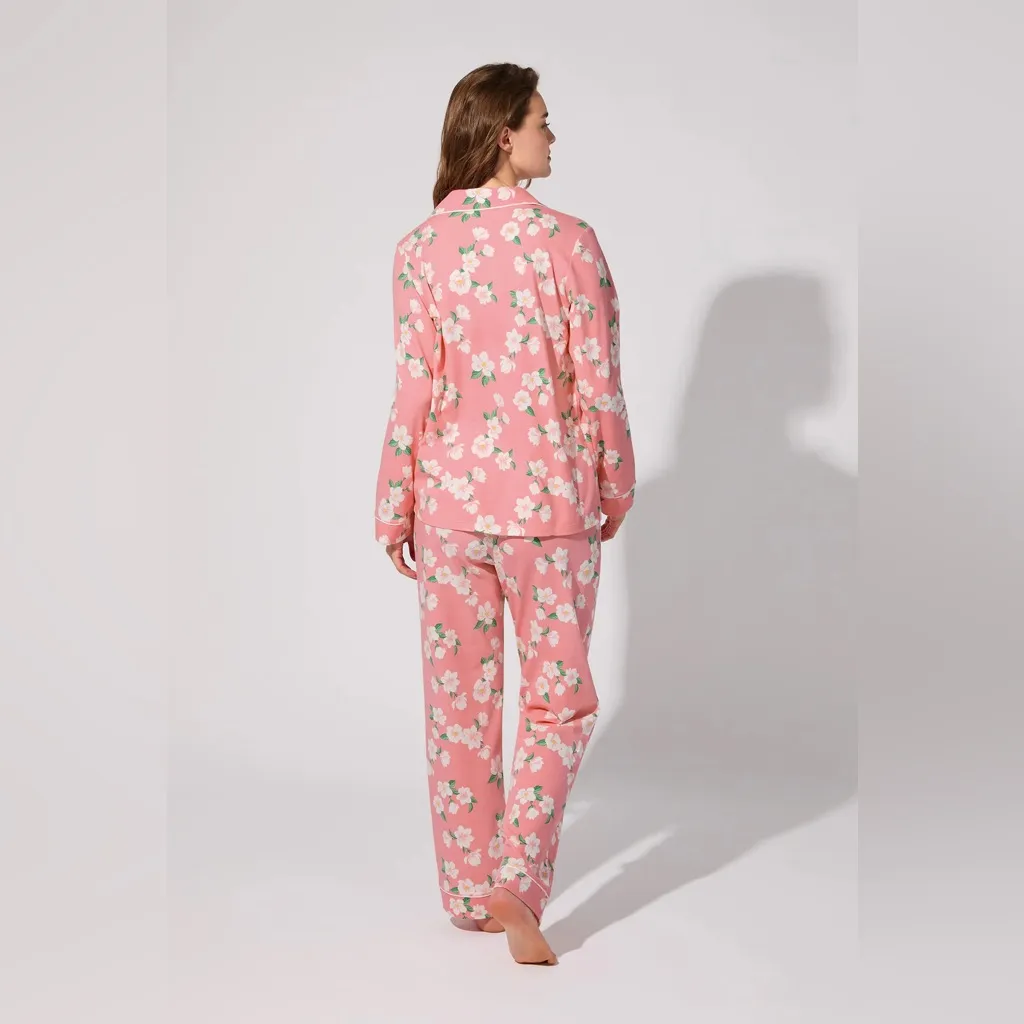 BedHead PJs Pink Magnolias Long Sleeve Classic Stretch Jersey PJ Top Sz Large - Image 2