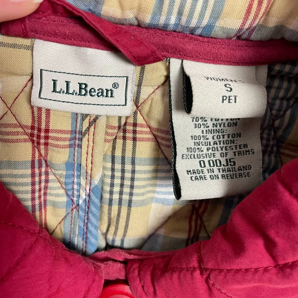 L.L. Bean Quilted Vest Red Women Button - Image 7