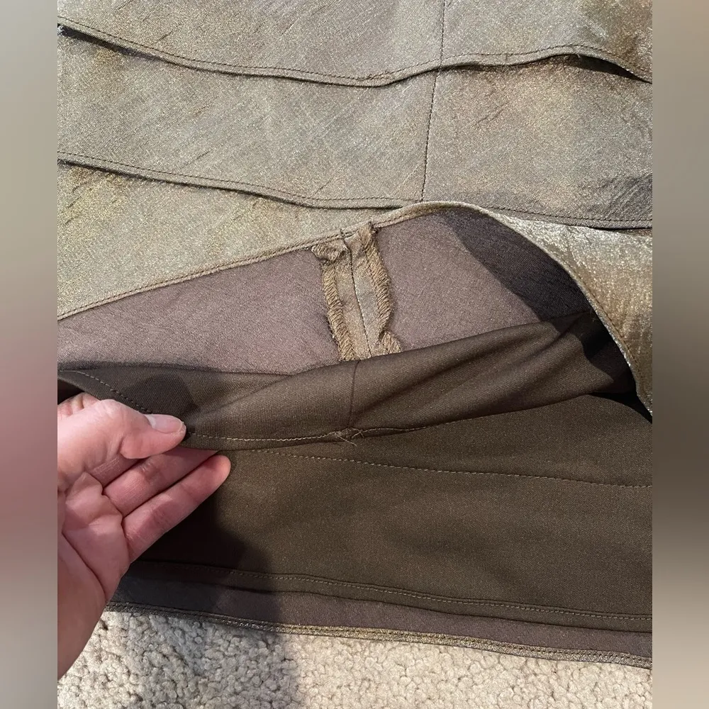 Women's LONDON TIMES ruffled deep V-neck sleveless bodycon cocktail dress - Image 10