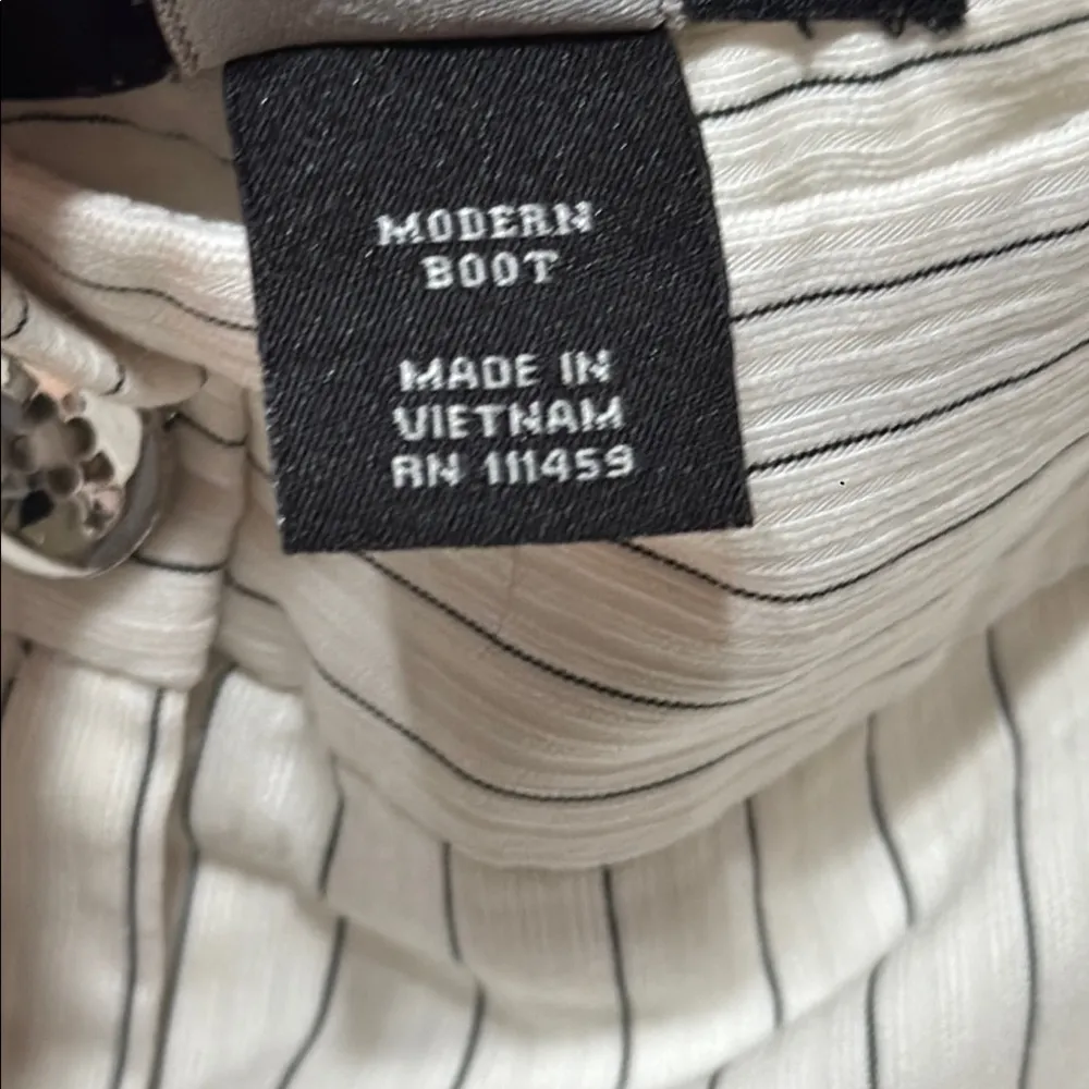 White House Black Market Pin Striped Boot Cut Pants Legacy 12R - Image 3