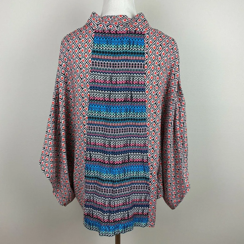 Umgee Cardigan Kimono Womens S M Printed Multicolor 3/4 Sleeve High Low‎ Button - Image 6