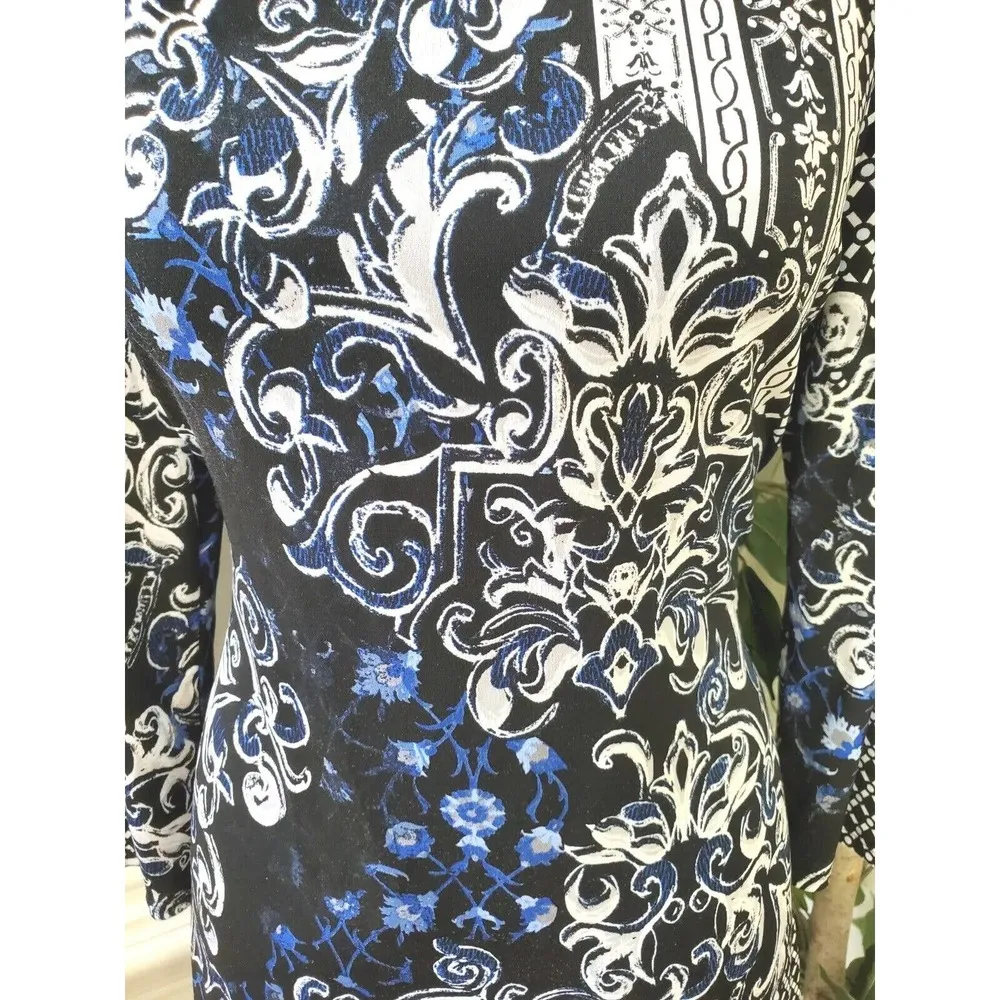 White House Black Market Women Square Neck Long Sleeve Casual Short Dress Size M - Image 3