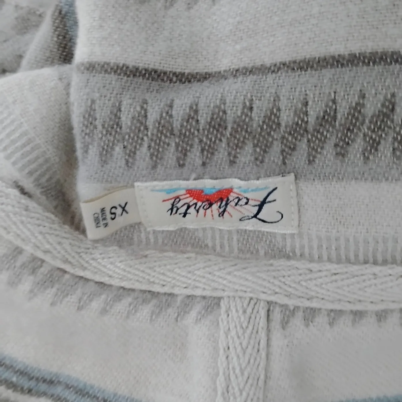 Faherty Baja Poncho Hoodie Sweater Aztec Southwestern Print Kangaroo Pocket XS - Image 6