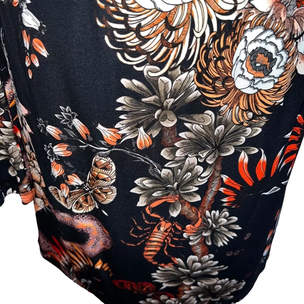 Long Sleeve Printed Smocked Waist Dress - Image 7