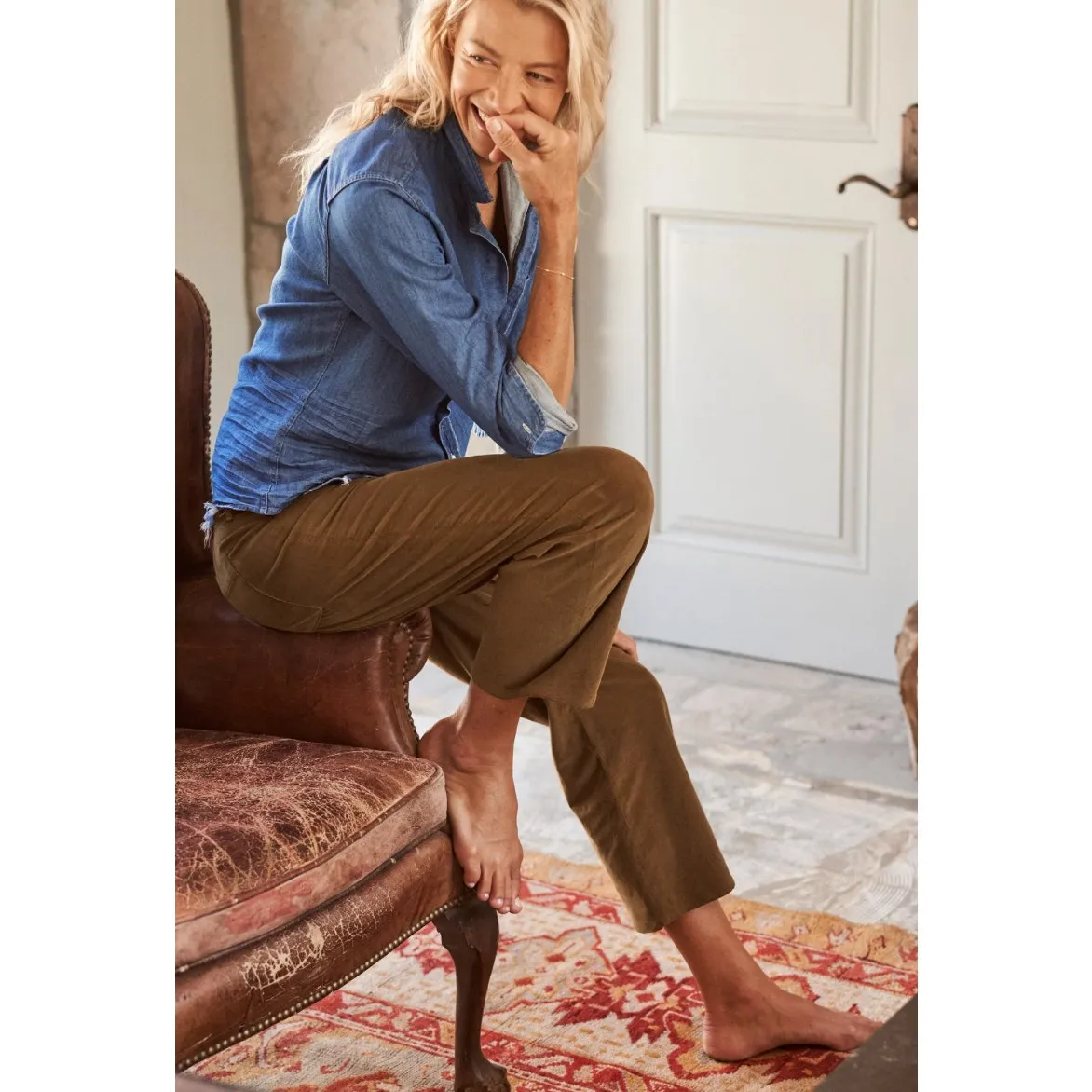 Frank & Eileen Kinsale Performance Corduroy Pants Chestnut Sz 6 - Image 3