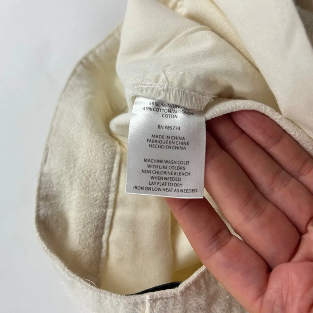 O'Neill Cream Linen Blend Button Fly Relaxed Leg Pant 26 - Image 5