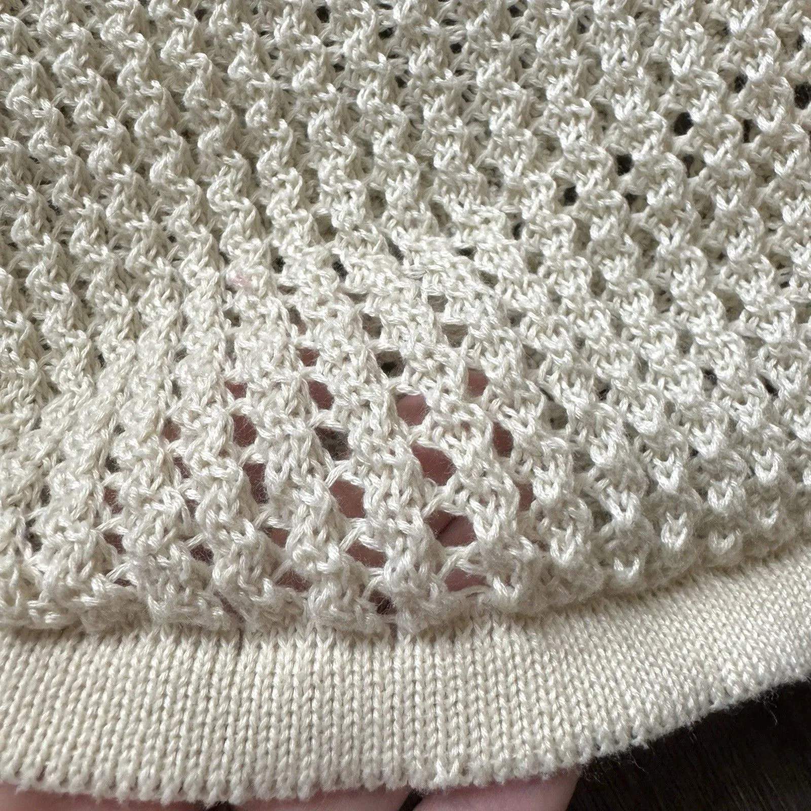 Earthbound Womens Openwork Knit Crochet Flare Trousers Pants Small Boho Festival - Image 5