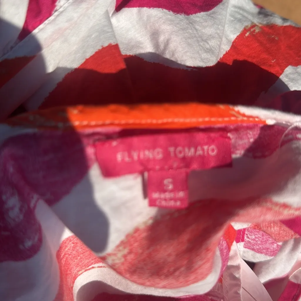 Flying Tomato Midi Dress Small Tiered Maxi Over The Hills Poplin Coastal Cottage - Image 7