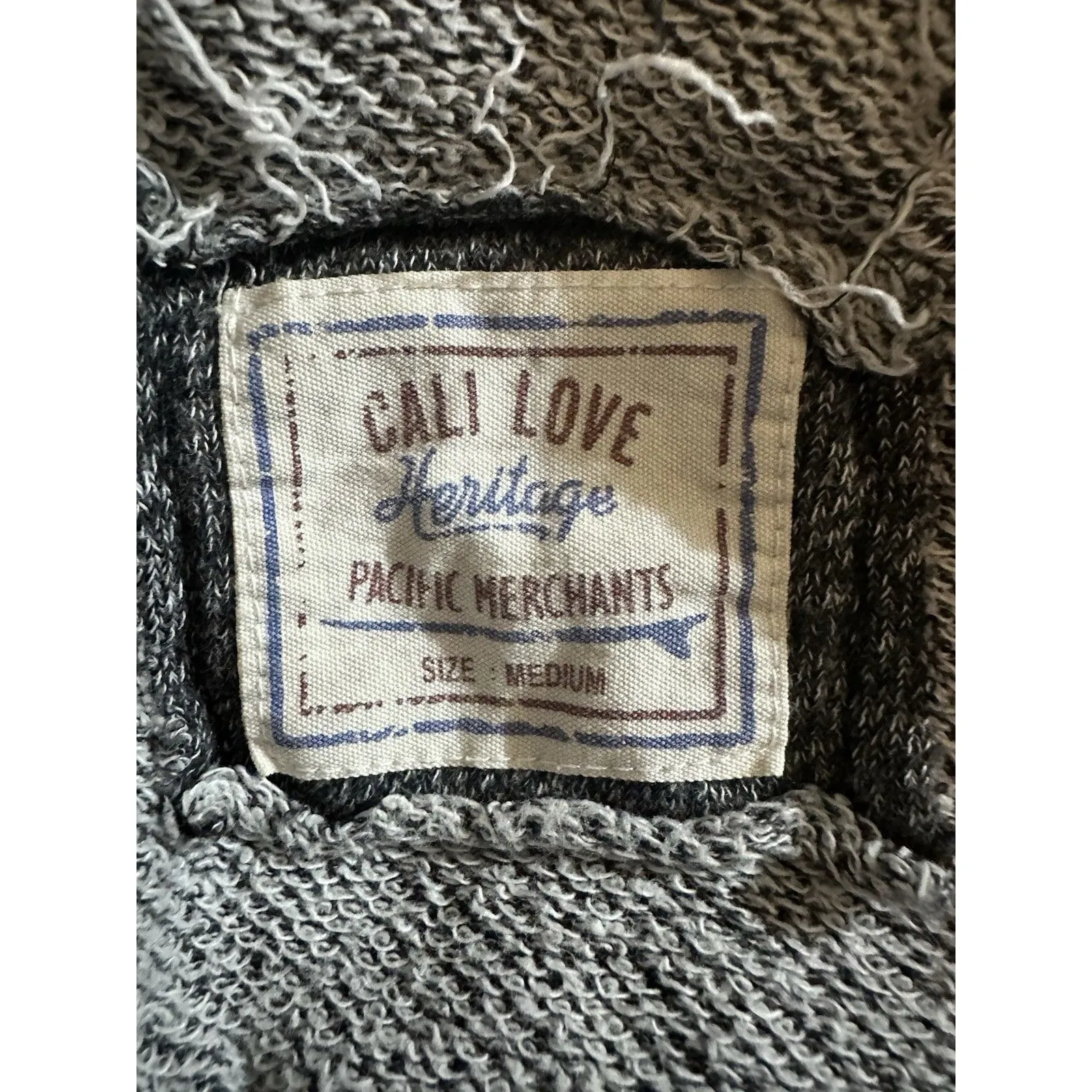 Cali Love Heritage Pacific Merchants Hoodie Gray Pullover Kangaroo Pocket Sz M Size M - Image 6