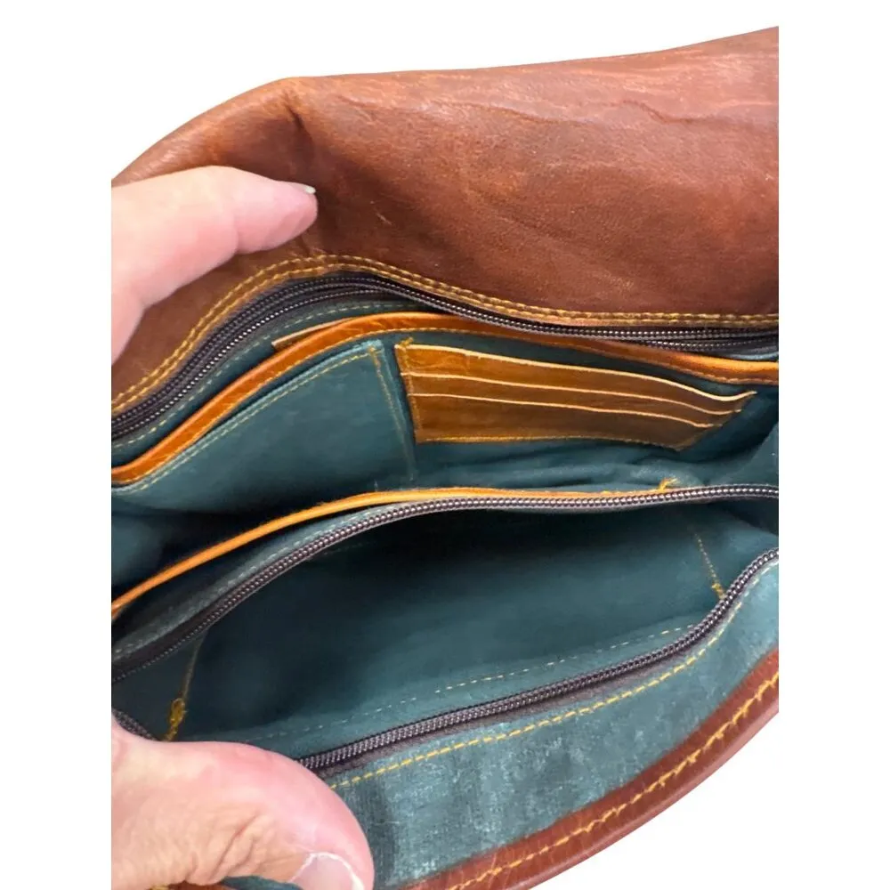 Firu womens Vintage Leather Handmade crossbody Purse 9x10 SKU 7164 Brown - Image 11