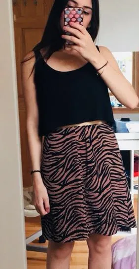 Tiger Animal Print Faux Suede Skirt - Image 2