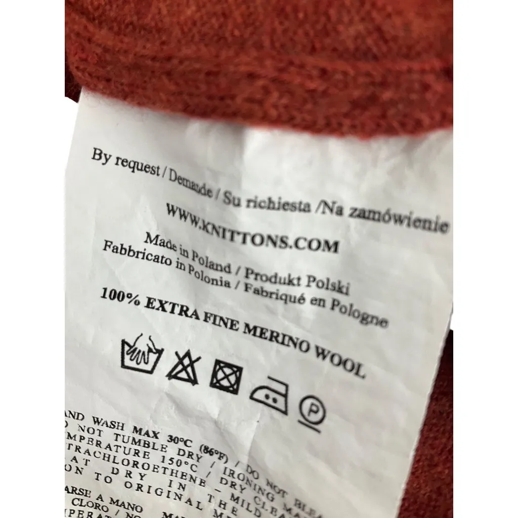 Womens Rust Red Knittons Extra Fine Merino Wool Sweater XL Classic casual stretc - Image 4