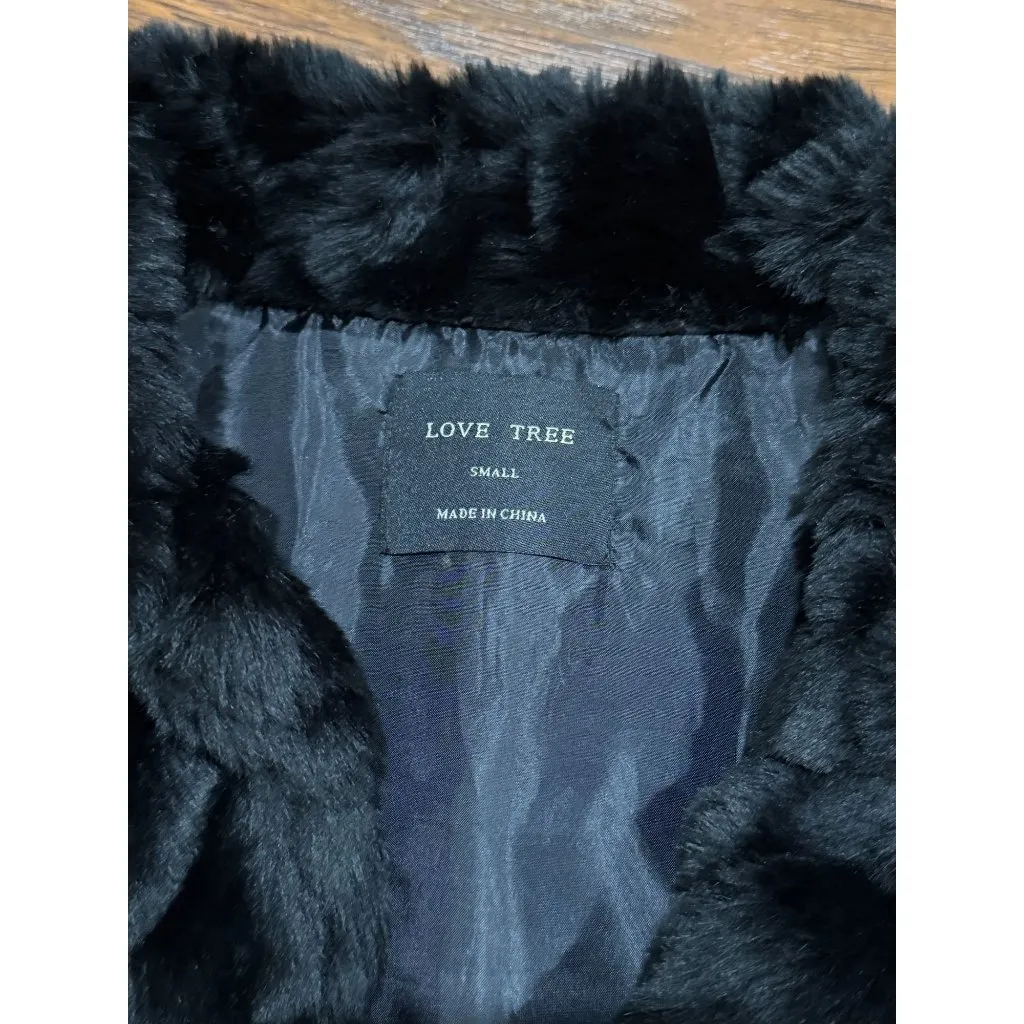 NEW Love Tree Womens S Black Faux Fur Vest Plush Soft Winter Outerwear Cozy Coat - Image 14