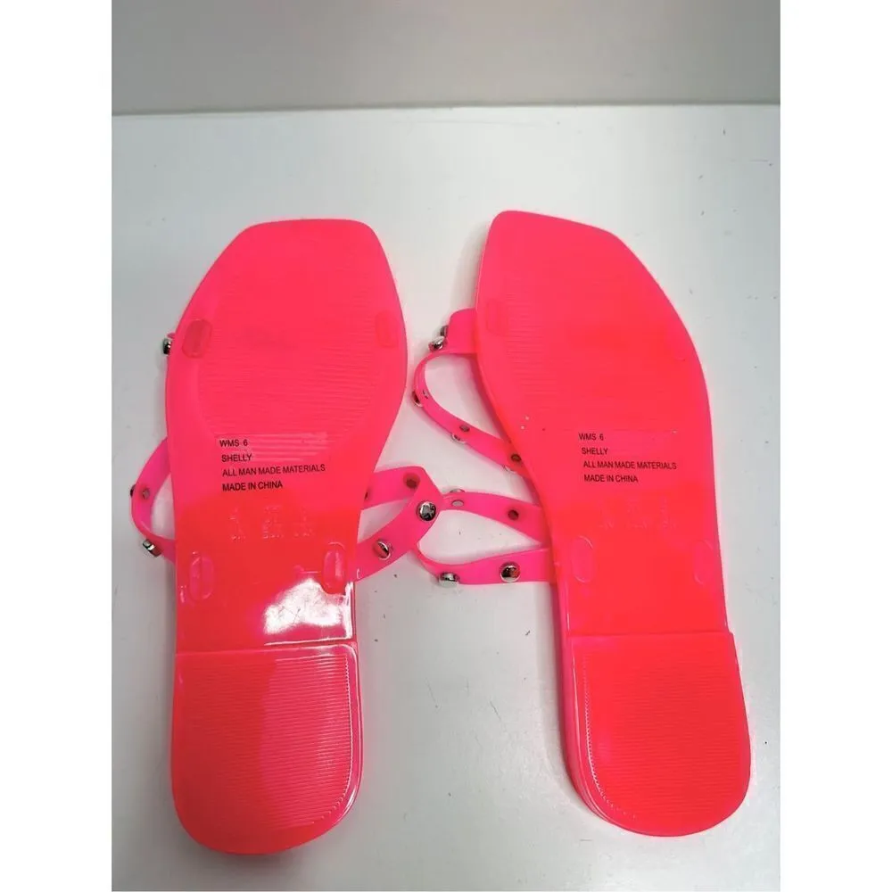 Dolce Vita Jelly Sandals Womens Size 6‎ Neon Pink Slip On Shoes NEW - Image 9
