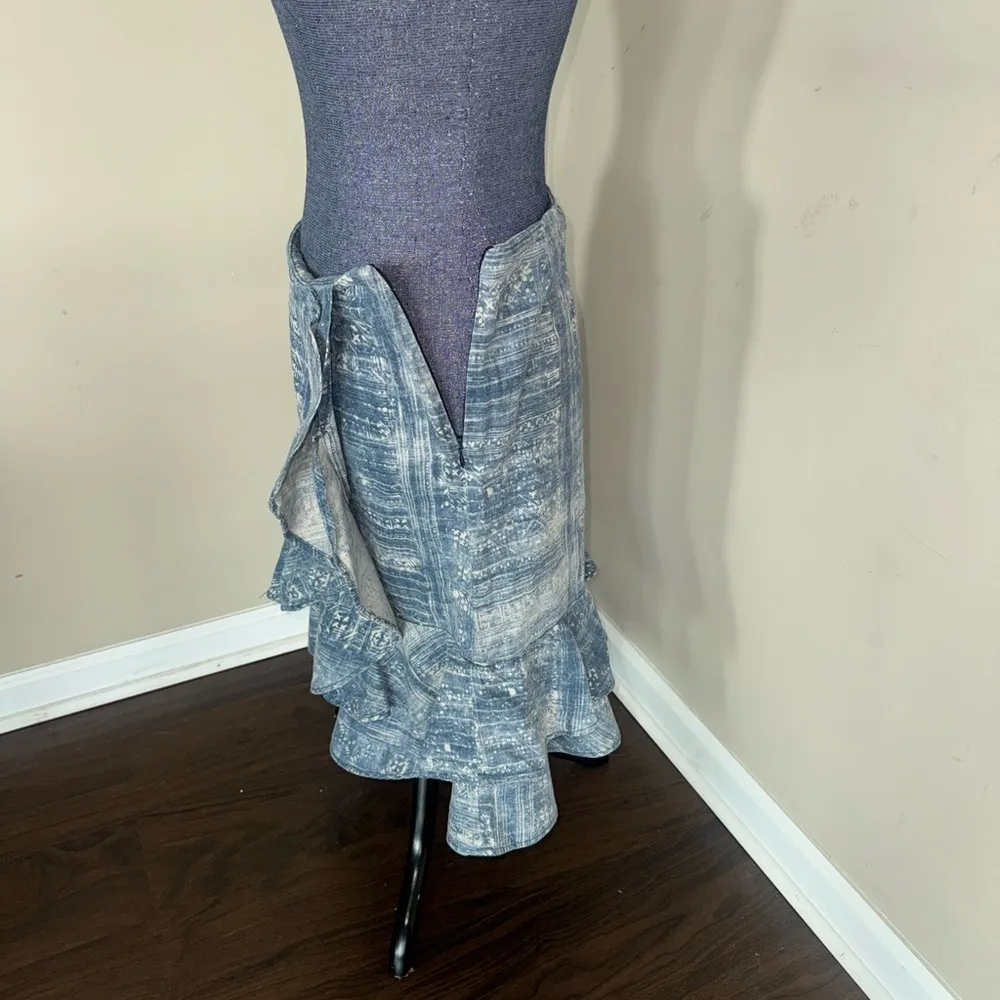 Lauren Ralph Lauren Jeans Co Vtg Linen Blend Ruffle Skirt Women’s 2 - Image 8