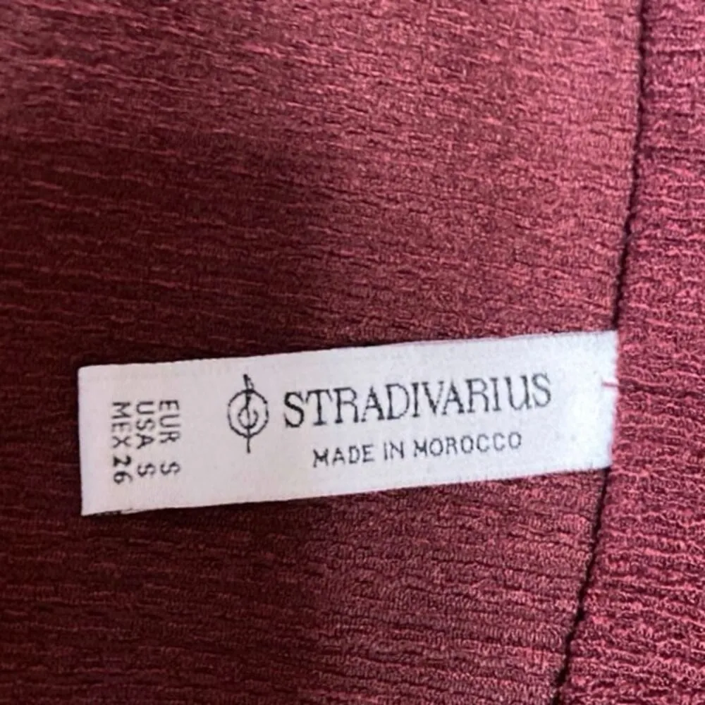 Stradivarius Women's Red Bow Tie High Waist Midi Straight Pencil Wrap Skirt Sz S - Image 4