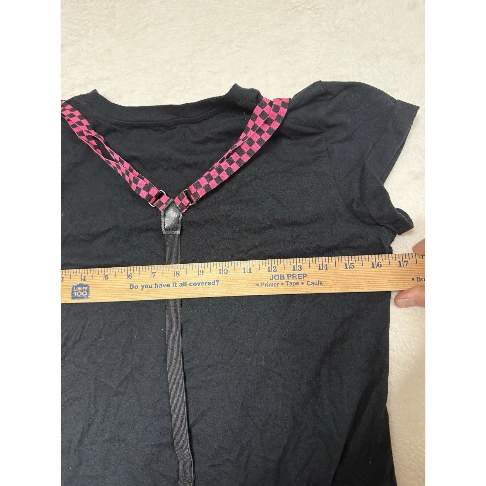 Y2K Abbey Dawn by Avril Lavigne Pink & Black Checkered Skull T - Image 2