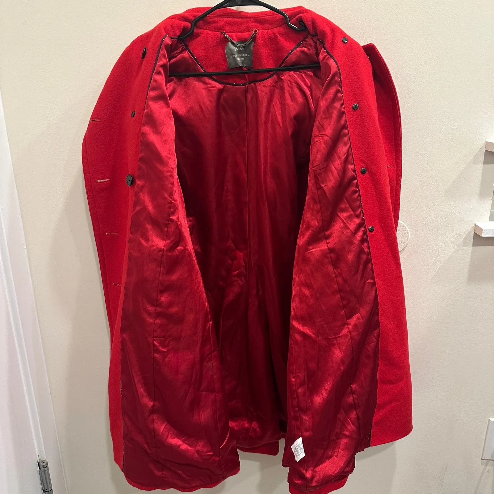 J.Crew Cherry Red Icon Wool Cashmere Trench Coat Preppy Heritage Old Money Sz 8 - Image 5