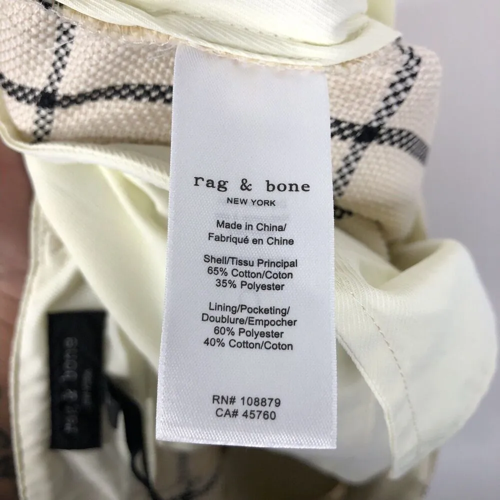 NEW rag & bone Women's 14 Ivy Plaid Windowpane Checks High Waist Cuffed Shorts - Image 9