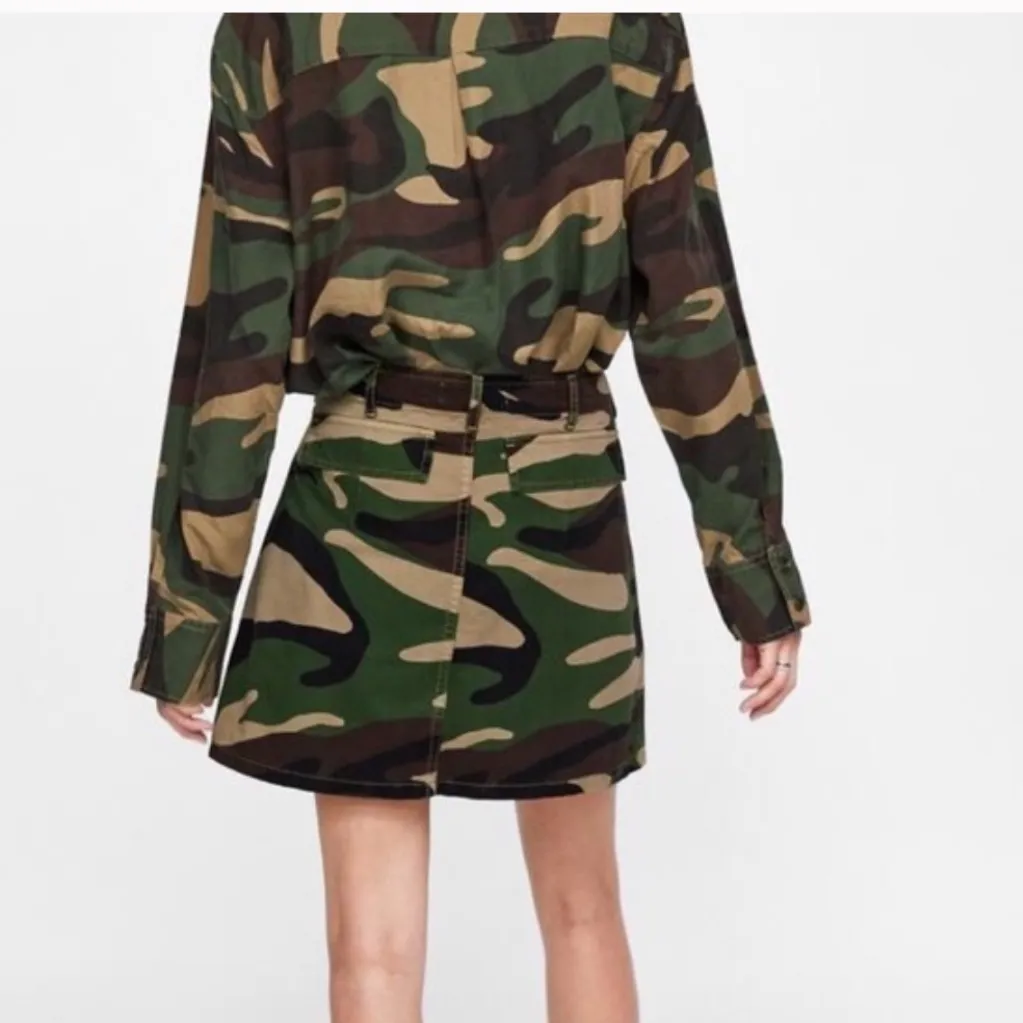 NWT Zara cargo mini skirt camouflage Large - Image 5