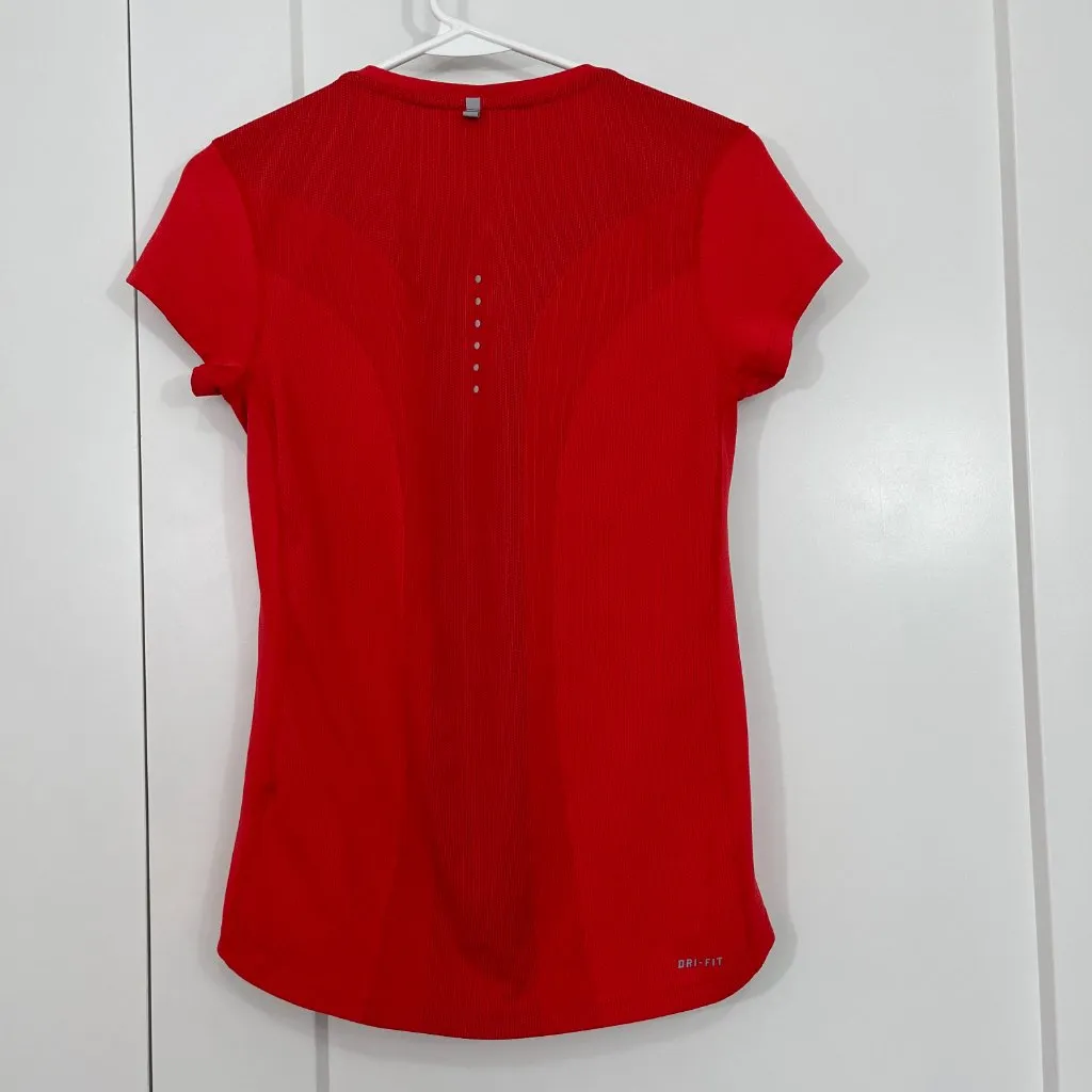 Nike  Small Red Mesh Short Sleeve Athletic Tech Tee - Image 6