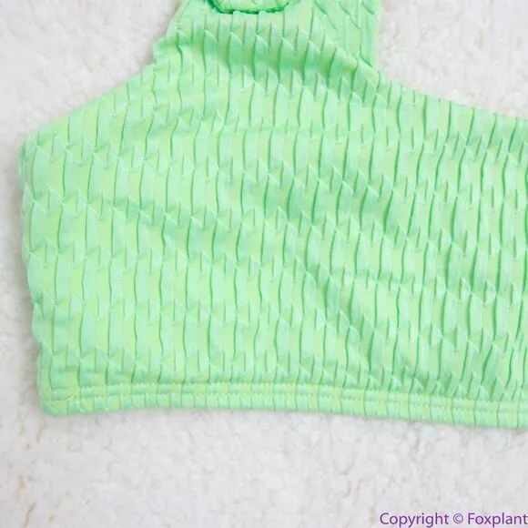 NEW Seea x‎ Free People Georgia bikini top, green, S Green - Image 11