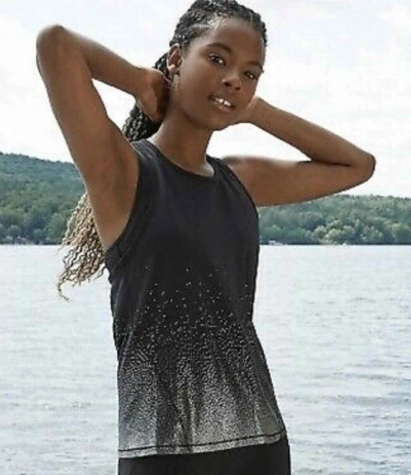 All in Motion Womens Tank Sz XXL Black Silver Racerback Activewear Top NEW - Image 1