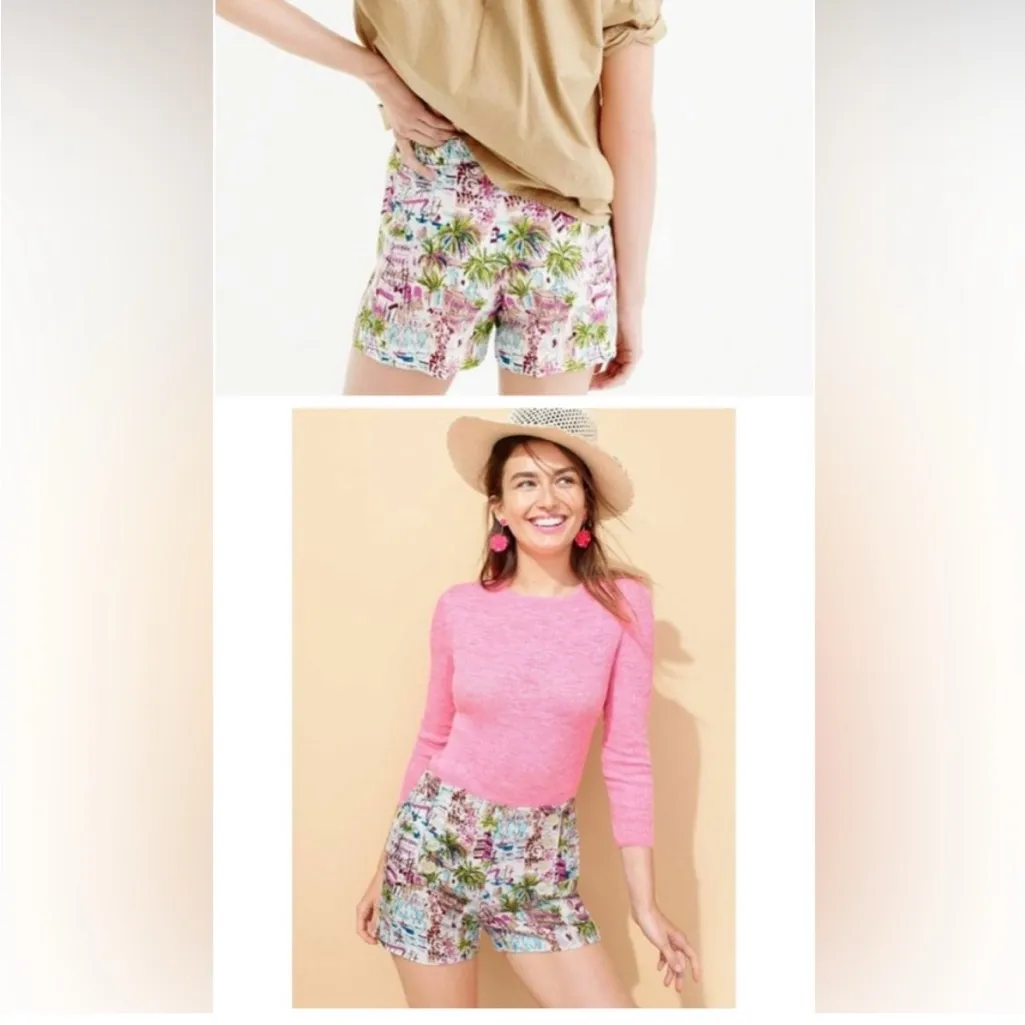 J.Crew• Tropical Harbor Linen Sailor Shorts•size 12 - Image 15