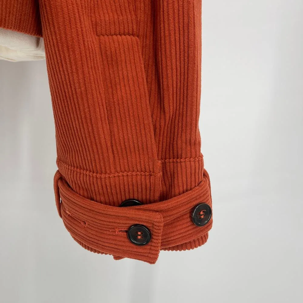 Avec Les Filles Relaxed Corduroy Shacket Oversized Burnt Orange Rust Size Large - Image 10