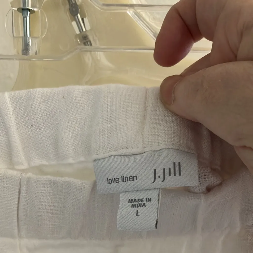 FINAL MARKDOWN J Jill linen slacks large White - Image 3