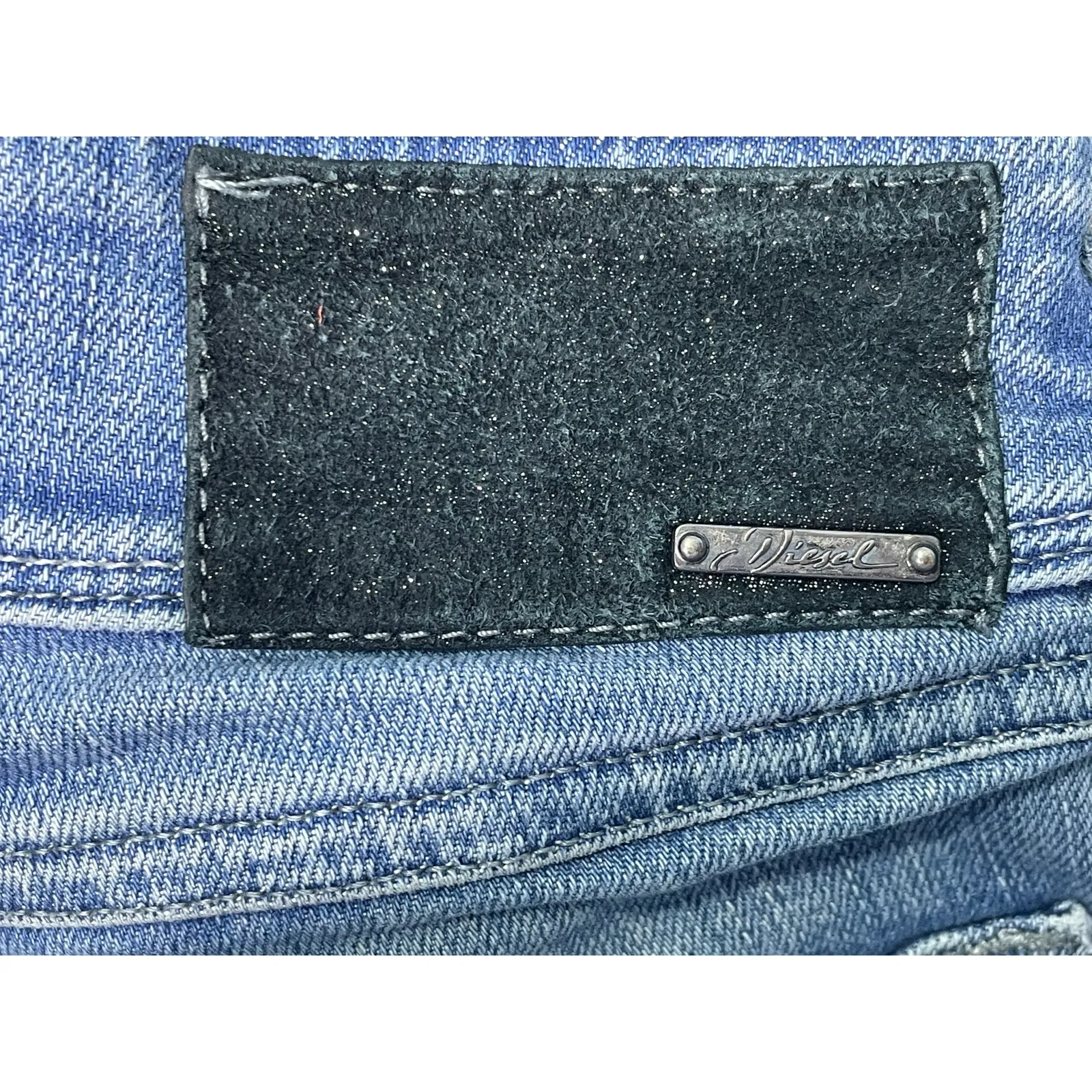 Diesel Hushy Jeans Size 26 Low Rise Slim Patch Pockets Y2K Style Ankle Straight - Image 11