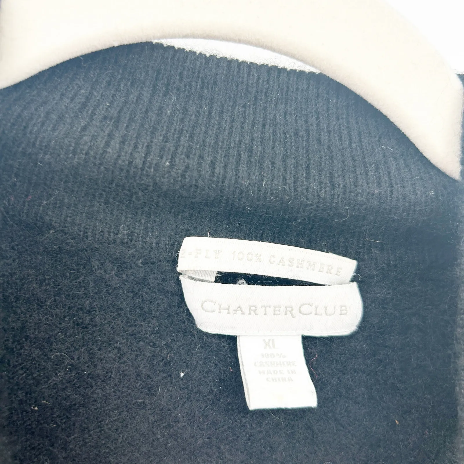 Charter Club Womens Fall Cozy Preppy Mock Neck‎ 100% Cashmere Sweater XL Black - Image 3