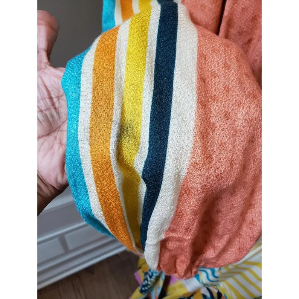 Anthropologie Dress Women Petite XL Multicolor Wrap V Neck Long Sleeve Boho - Image 14