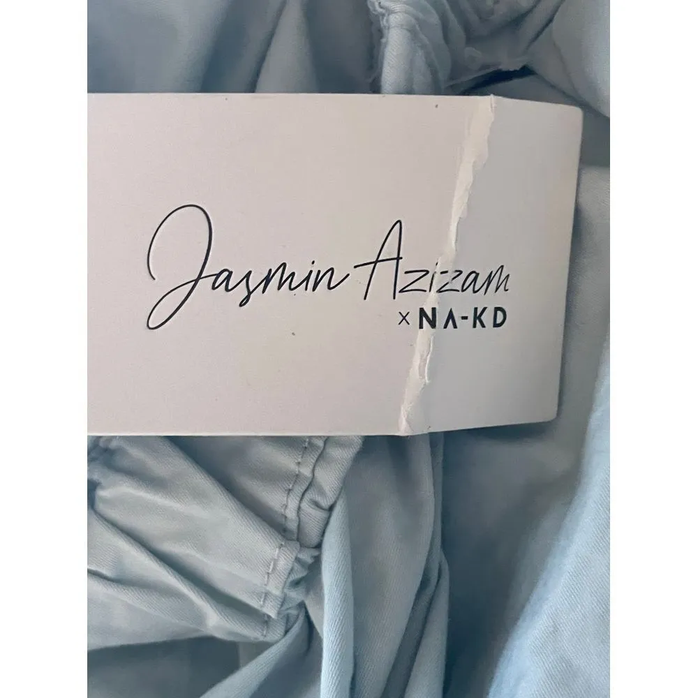 Light Blue Off-Shoulder NAKD Ruched top Long Sleeves Party Wear NWT size 42 US10 - Image 7