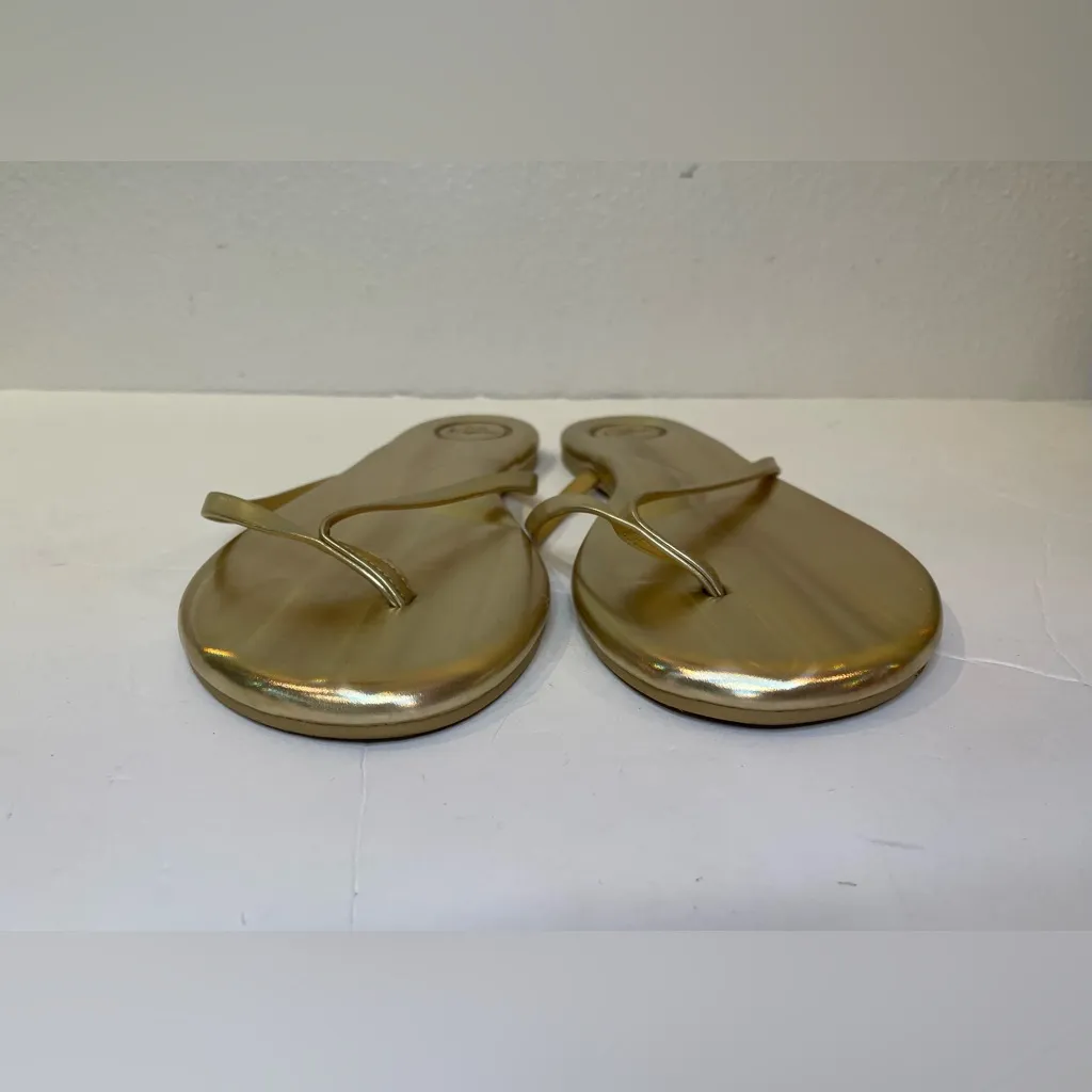 Solei Sea Women’s Indie‎ Metallic Gold Flip Flop Sandals Size 10 - Image 5