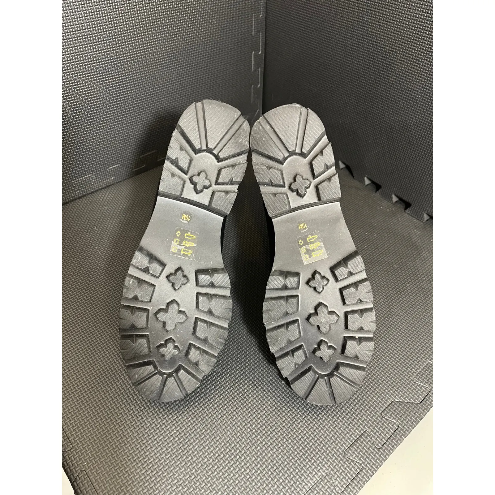 J.CREW LUG-SOLE CHELSEA BOOTS‎ IN LEATHER BLACK CHUNKY GRUNGE MOTO SIZE 10M - Image 5