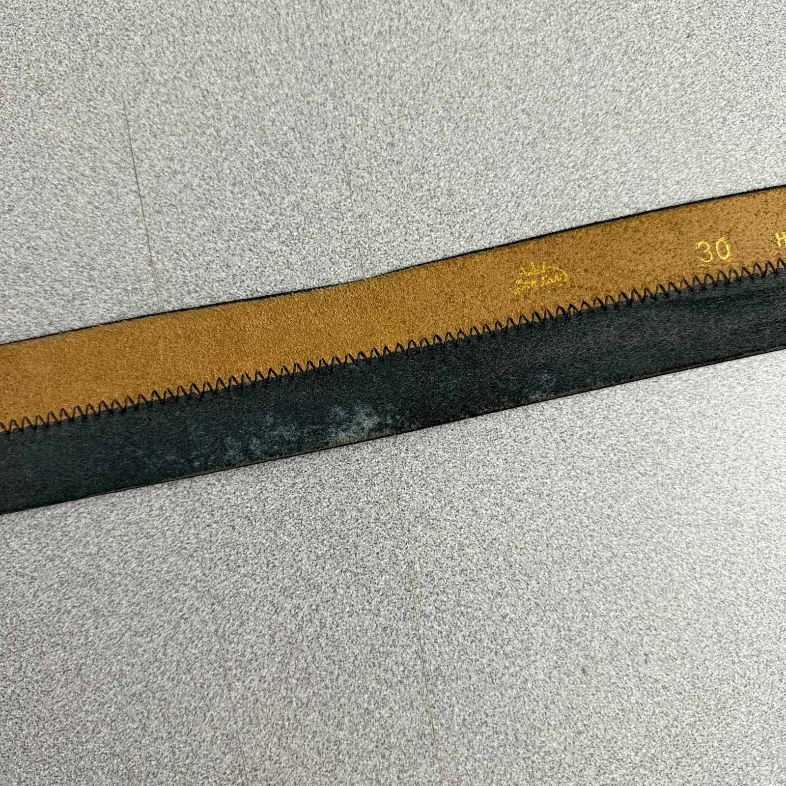 Tex Tan Harness Leather Belt Size 30 Blue Black Brass Buckle Double Prong 1in - Image 9