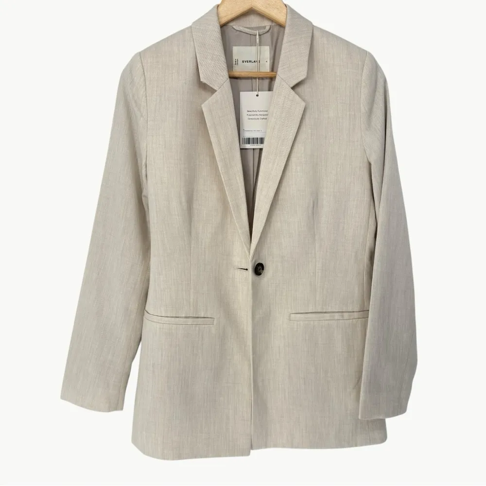 NWT Everlane The Relaxed Blazer in Buttersmooth | Sz 4 | Heathered Oat - Image 3
