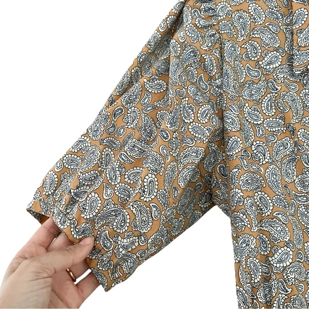 SEZANE Lola Paisley Short Sleeve Playsuit Sz 42 - Image 5