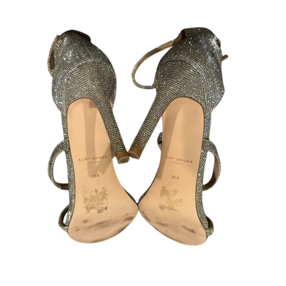 KURT GEIGER LONDON PARK LANE SPARKLE ANKLE STRAP STILETTO HEELS SHOES 38.5 - Image 4