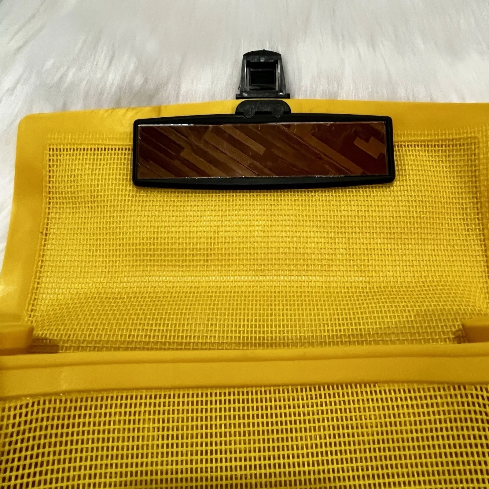 Vtg‎ Cosmepak Makeup Bag Clutch Purse 70s 80s Cosmetic Travel Yellow Mesh Prop - Image 10