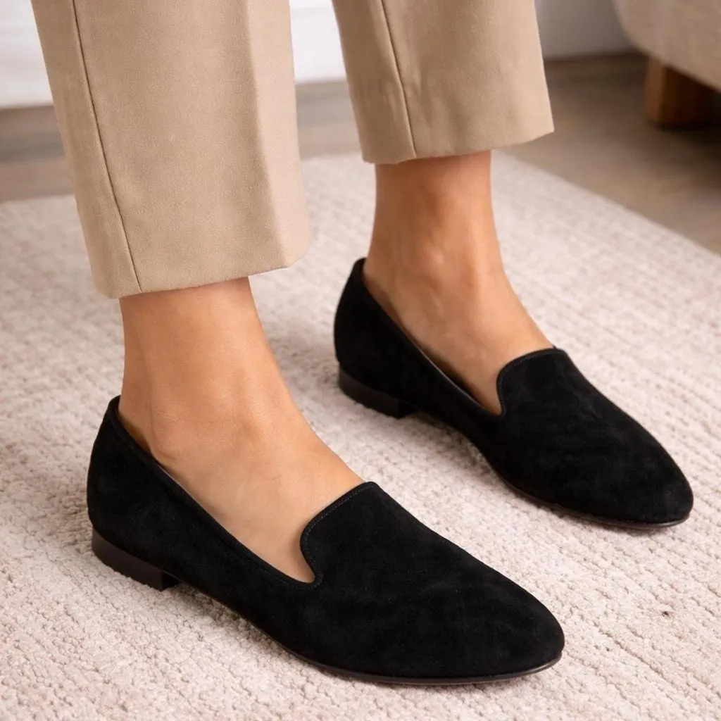 Sam Edelman Black Suede Smoking Flats Sz 6.5 - Image 2