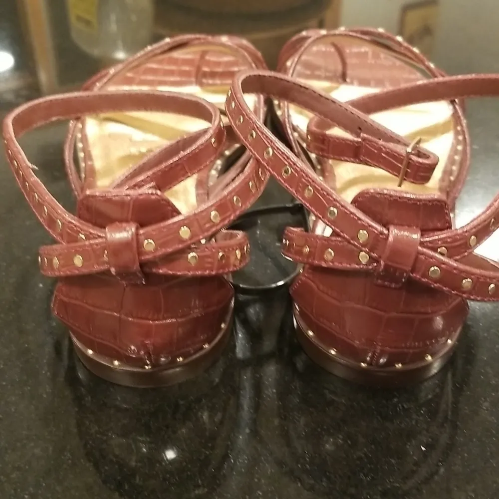 💕TED BAKER LONDON💕 Mathar Flat Studded Gladiator Sandal ~ Dark Brown 38.5 NWT - Image 13